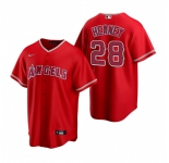 Men's Nike Los Angeles Angels #28 Andrew Heaney Red Alternate Stitched Baseball Jersey