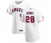 Men's Nike Los Angeles Angels #28 Andrew Heaney White Home 2020 Authentic Player Baseball Jersey
