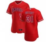 Men's Nike Los Angeles Angels #31 Ty Buttrey Red Alternate 2020 Authentic Player Baseball Jersey