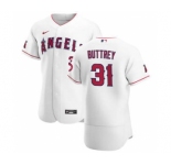 Men's Nike Los Angeles Angels #31 Ty Buttrey White Home 2020 Authentic Player Baseball Jersey
