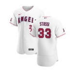 Men's Nike Los Angeles Angels #33 Max Stassi White Home 2020 Authentic Player Baseball Jersey