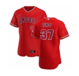 Men's Nike Los Angeles Angels #37 Dylan Bundy Red Alternate 2020 Authentic Player Baseball Jersey