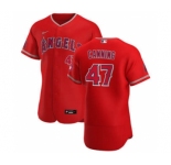 Men's Nike Los Angeles Angels #47 Griffin Canning Red Alternate 2020 Authentic Player Baseball Jersey