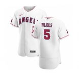 Men's Nike Los Angeles Angels #5 Albert Pujols White Home 2020 Authentic Player Baseball Jersey