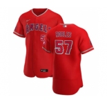 Men's Nike Los Angeles Angels #57 Hansel Robles Red Alternate 2020 Authentic Player Baseball Jersey