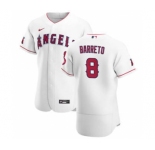 Men's Nike Los Angeles Angels #8 Franklin Barreto White Home 2020 Authentic Player Baseball Jersey