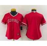 Women's Los Angeles Angels Blank Red Stitched MLB Cool Base Nike Jersey