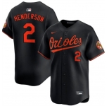 Men's Baltimore Orioles #2 Gunnar Henderson Black Alternate Limited Stitched Baseball Jersey
