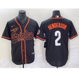 Men's Baltimore Orioles #2 Gunnar Henderson Black Cool Base Stitched Baseball Jersey