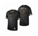 Men's Baltimore Orioles 2019 Golden Edition #48 Richard Bleier Black Jersey