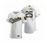 Men's Baltimore Orioles #25 Anthony Santander Nike White Authentic Golden Edition Jersey