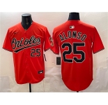 Men's Baltimore Orioles #25 Pete Alonso Orange 2025 Limited Stitched Baseball Jersey