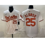 Men's Baltimore Orioles #25 Pete Alonso White 2025 Home Limited Stitched Baseball Jersey