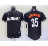 Men's Baltimore Orioles #35 Adley Rutschman Black 2023 City Connect Flex Base Stitched Jersey 1