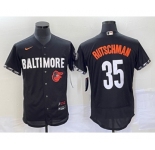 Men's Baltimore Orioles #35 Adley Rutschman Black 2023 City Connect Flex Base Stitched Jersey