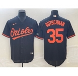 Men's Baltimore Orioles #35 Adley Rutschman Black Cool Base Stitched Jersey