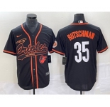 Men's Baltimore Orioles #35 Adley Rutschman Black With Patch Cool Base Stitched Baseball Jersey