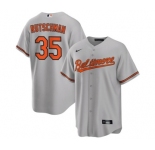 Men's Baltimore Orioles #35 Adley Rutschman Gray Cool Base Stitched Jersey