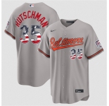 Men's Baltimore Orioles #35 Adley Rutschman Gray USA 250 Fourth of July Home Stitched Baseball Jersey