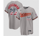 Men's Baltimore Orioles #35 Adley Rutschman Gray USA 250 Fourth of July Home Stitched Baseball Jersey