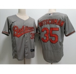 Men's Baltimore Orioles #35 Adley Rutschman Grey Stitched Flex Base Nike Jersey
