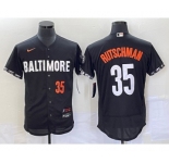 Men's Baltimore Orioles #35 Adley Rutschman Number Black 2023 City Connect Flex Base Stitched Jersey 1