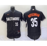 Men's Baltimore Orioles #35 Adley Rutschman Number Black 2023 City Connect Flex Base Stitched Jersey 2