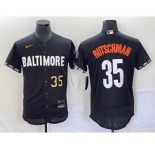 Men's Baltimore Orioles #35 Adley Rutschman Number Black 2023 City Connect Flex Base Stitched Jersey