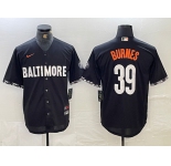 Men's Baltimore Orioles #39 Corbin Burnes Black 2023 City Connect Cool Base Stitched Jersey