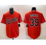 Men's Baltimore Orioles #39 Corbin Burnes Orange Cool Base Stitched Jersey
