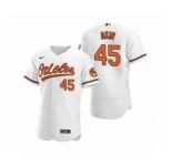 Men's Baltimore Orioles #45 Keegan Akin Nike White Authentic Home Jersey
