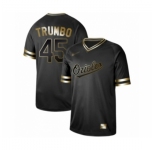 Men's Baltimore Orioles #45 Mark Trumbo Authentic Black Gold Fashion Baseball Jersey