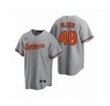 Men's Baltimore Orioles #48 Richard Bleier Nike Gray Replica Road Jersey