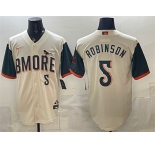 Men's Baltimore Orioles #5 Brooks Robinson Natural 2026 City Connect Stadium Stitched Baseball Jersey