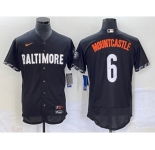 Men's Baltimore Orioles #6 Ryan Mountcastle Black 2023 City Connect Flex Base Stitched Jersey 1