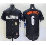 Men's Baltimore Orioles #6 Ryan Mountcastle Number Black 2023 City Connect Flex Base Stitched Jersey1