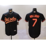 Men's Baltimore Orioles #7 Jackson Holliday Black Cool Base Jersey