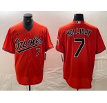 Men's Baltimore Orioles #7 Jackson Holliday Number Orange Limited Cool Base Stitched Jersey