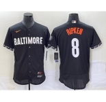 Men's Baltimore Orioles #8 Cal Ripken Jr Black 2023 City Connect Flex Base Stitched Jersey1