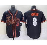 Men's Baltimore Orioles #8 Cal Ripken Jr Black With Patch Cool Base Stitched Baseball Jerse