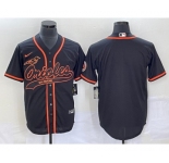 Men's Baltimore Orioles Black Cool Base Stitched Baseball Jersey