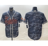 Men's Baltimore Orioles Blank Gray Camo Cool Base Stitched Jersey