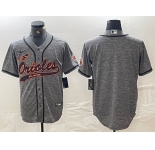 Men's Baltimore Orioles Blank Grey Gridiron Cool Base Stitched Baseball Jersey