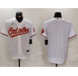 Men's Baltimore Orioles Blank White 2024 Home Limited Cool Base Stitched Baseball Jersey