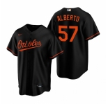 Men's Nike Baltimore Orioles #57 Hanser Alberto Black Alternate Stitched Baseball Jersey