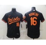 Nike Men's Baltimore Orioles #16 Trey Mancini Black Alternate Flex Base Authentic Collection Baseball Jersey