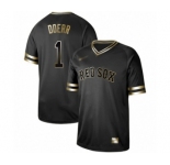 Men's Boston Red Sox #1 Bobby Doerr Authentic Black Gold Fashion Baseball Jersey
