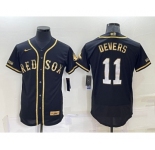 Men's Boston Red Sox #11 Rafael Devers Black Gold Stitched MLB Flex Base Nike Jersey
