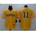 Men's Boston Red Sox  #11 Rafael Devers Nike Gold 2021 City Connect Jersey