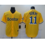 Men's Boston Red Sox #11 Rafael Devers Nike Gold City Connect Jersey